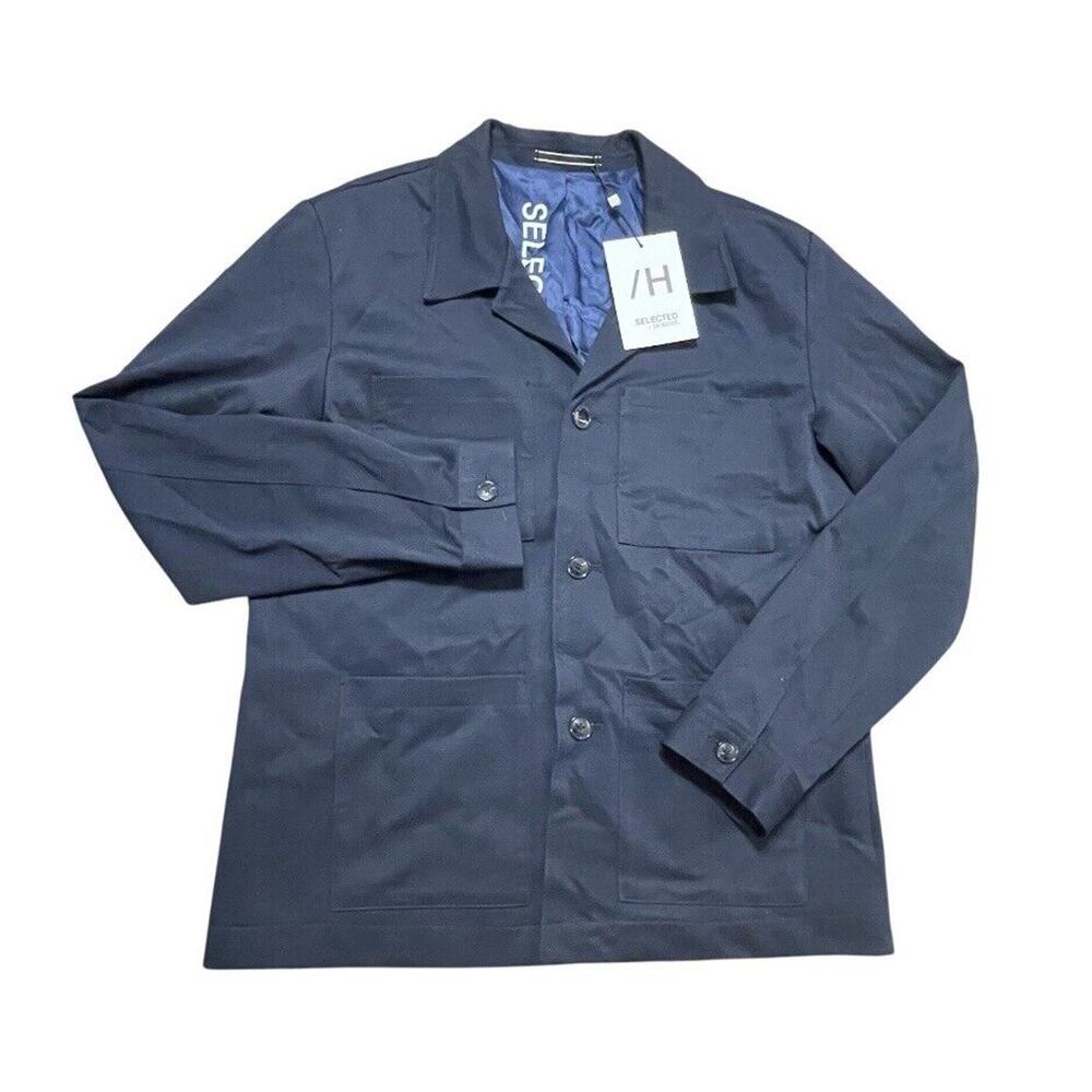 NWT Selected Homme Jim Flex Hybrid Blazer Jacket Navy Blue Size 42 R Men $160